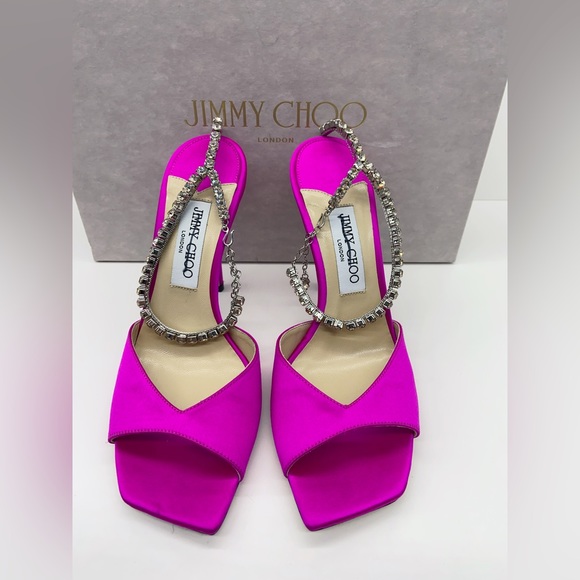 Jimmy Choo Saeda 100 Embellished Heeled Sandals - Picture 2 of 9